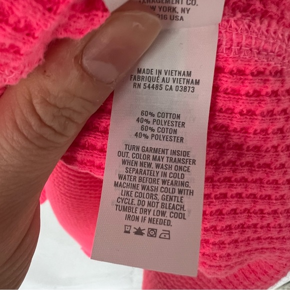 Aerie LumberJane Waffle Shirt Hot Pink Women’s Size Medium - Picture 4 of 7